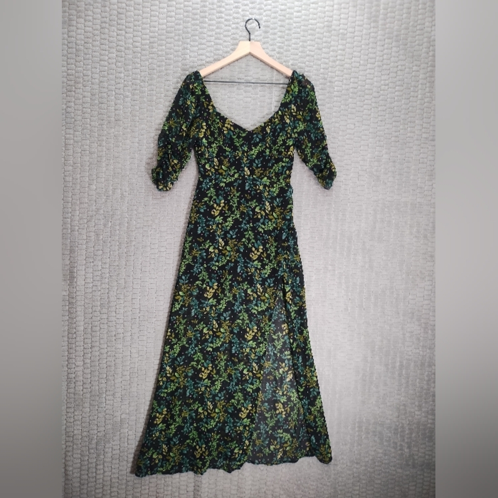 Miami Maxi Dress Leaf Star Sweetheart Neckline-XS